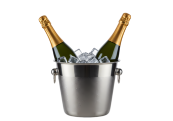 Champagne Ice Bucket Cool  Elegant Drink Chiller on Transparent background