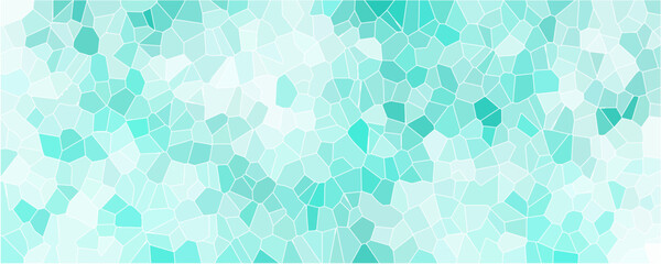 light azure and white Broken Stained Glass Background with White lines Voronoi diagram background. Abstract Polished wall stone terrazzo flooring or marble with randomly distributed geometric shapes.