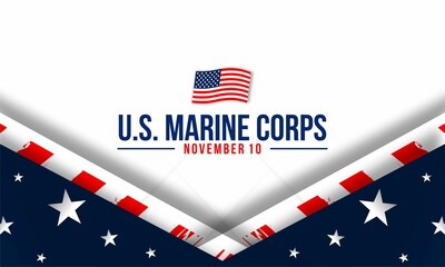 Happy birthday US Marine Corps November 10th. Background Vector Illustration.	