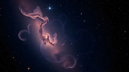 Celestial Spiral Nebula with Glowing Stars in a Deep Space Galaxy