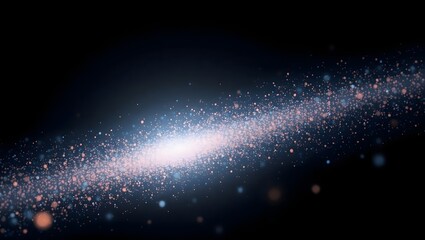 Radiant Orange Energy Beam with Sparkling Particles on a Dark Sci-Fi Backdrop
