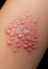 Fototapeta premium Skin Rash: Close-up of Clustered Blisters, Medical Detail