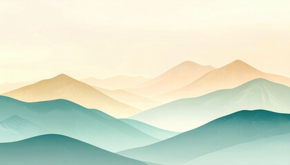 Serene mountain landscape nature scene digital art peaceful environment aerial view tranquility