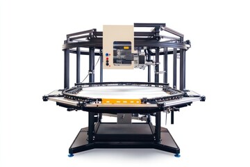 automated screen printing carousel isolate on white background