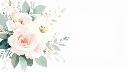 Floral bouquet arrangement studio illustration minimalist close-up elegant design for home decor