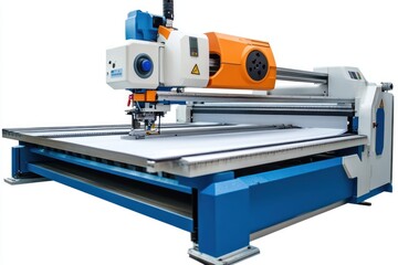 automatic fabric cutting machine isolate on white background
