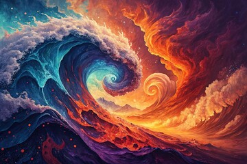 A vibrant abstract composition