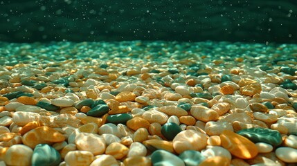 Rocky seabed with sunlit water above