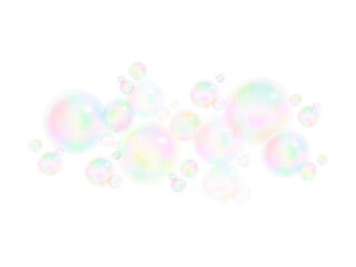 水彩手描きシャボン玉のワンポイント背景イラスト