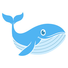 vector illustration of a cartoon whale