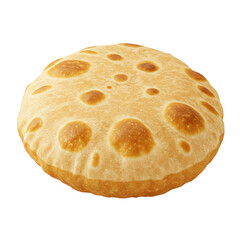 Soft Homemade Chapati Roti Isolated on Transparent Background