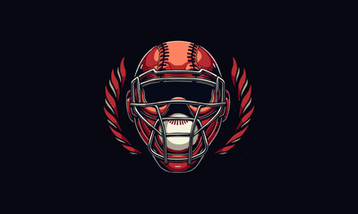 Baseball mask vector, Baseball mask illustration