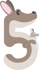 Cartoon Kangaroo  Number 5