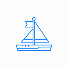 water transportation vessel sailboat icon sign vector
