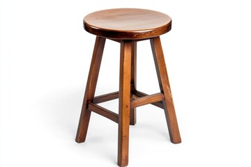 classic wooden cafÃ© stool isolate on white background