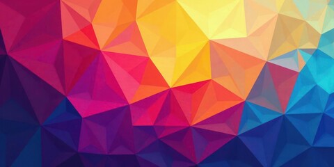 Abstract Colorful Geometric Low Poly Background Design Featuring Vibrant Hues and Triangular Shapes
