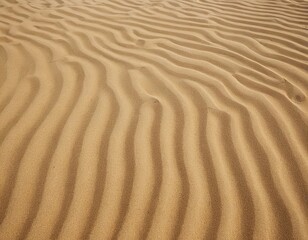 Fototapeta premium Close-up of golden sand with rippling patterns, creating a serene and natural landscape.
