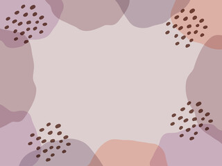フェミニンなニュアンスカラーの流体シェイプとラフなドットの背景イラスト