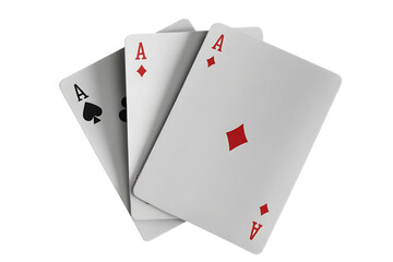 Obraz premium Three Aces Playing Cards Close Up Studio Shot