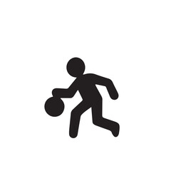Silhouette of a person dribbling a basketball