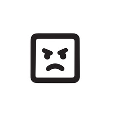 Angry face inside a square