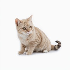 Beautiful brown little kitten isolated on white