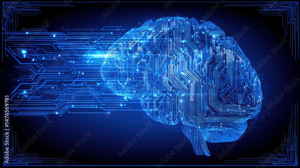 Poster ai-powered command node icon concept for localized control with innovative technology and futuristic