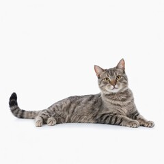 Adorable Male Young European Cat Isolated on White