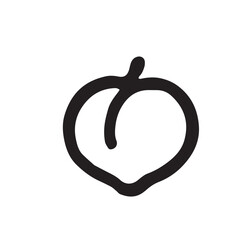 Hand-drawn peach outline