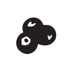 Hand-drawn black and white illustration of three blueberries