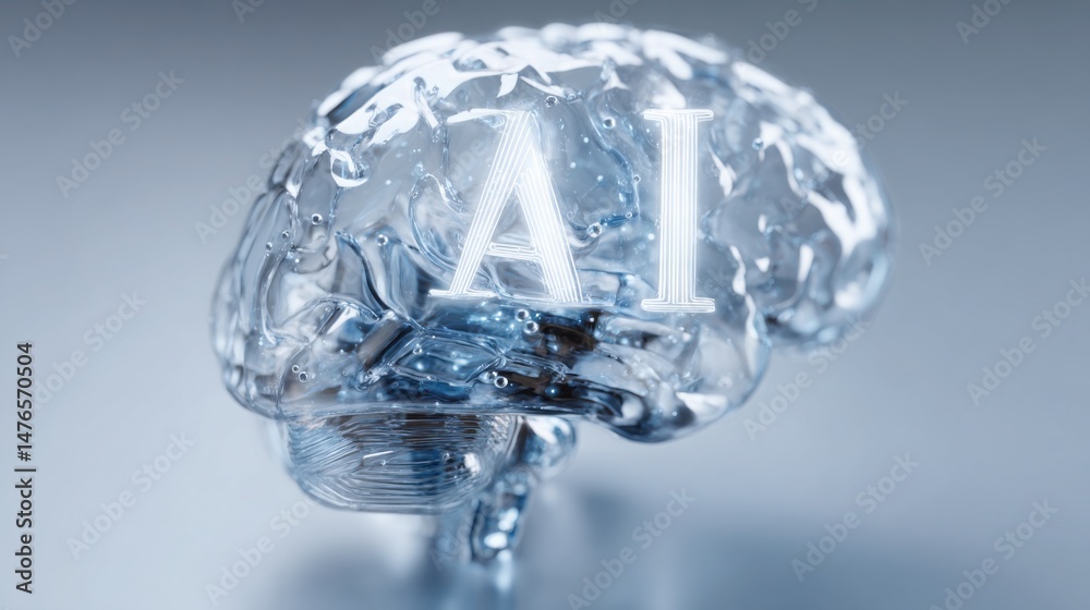 Poster conceptual representation of ai cognition core as a self-aware processing hub for advanced intellige