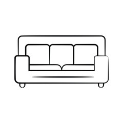 Get a glimpse of this hand drawn icon of sofa seat