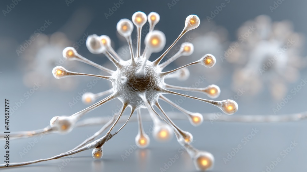 Poster ai model core icon concept illustrating neural architecture base for real-time processing and intell