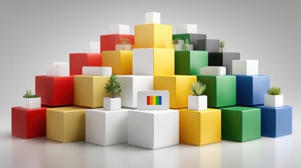 Obraz premium Icon concept of automated business priority stack designed with ai-sorted elements to optimize task management effectively