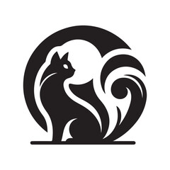 cat animals logo icon silhouette vector set design illustration