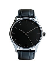 Isolated on white, luxury mechanical wristwatch with open skeleton dial and leather strap, professional create Luxury mechanical wristwatch Minimalist fashion watch Smart fitness wristwatch