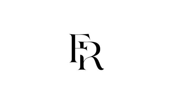 FR initial letter, monogram logo