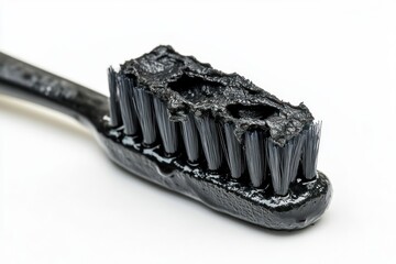 deep clean toothpaste with charcoal isolate on white background