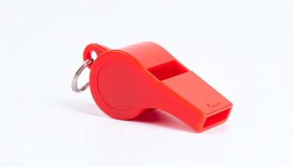red whistle on a white background