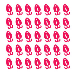 Repeating Pattern of Simple Red Hooks