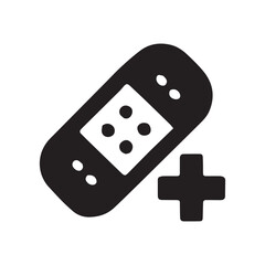 Adhesive bandage with plus sign