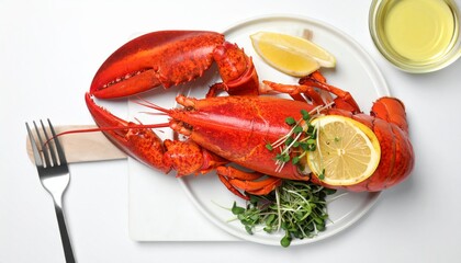 lobster on a white plate
