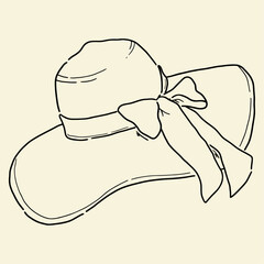 Illustration vectorielle d'un chapeau avec un nœud, chapeau de plage, vacance et soleil, fichier vectoriel, 