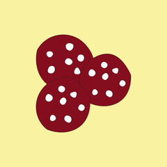 Red velvet cookies with white chocolate chips vector illustration. Sweet crispy  snacks