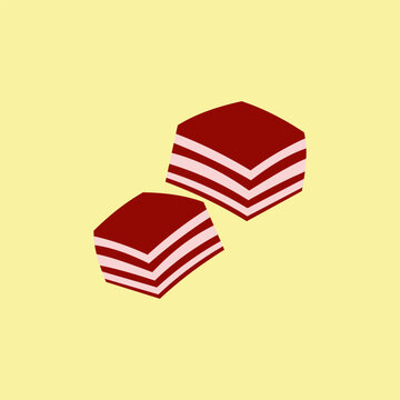 Malaysian traditional dessert Kuih Lapis. A glutinous rice layer cake