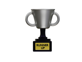 runner up trophy icon 3d illustration render