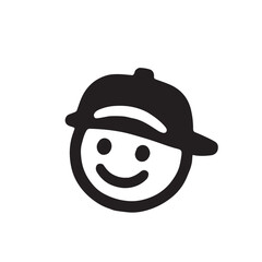 Happy face with a cap