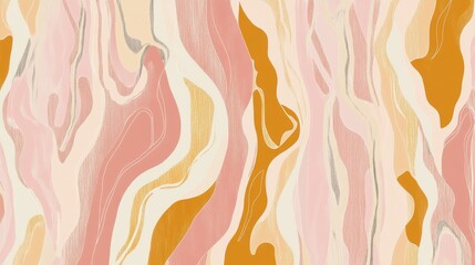 Abstract Colorful Wave Patterns in Soft Pink, Orange and Cream Tones for Creative Designs
