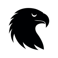 Sharp eagle head logo black silhouette vector