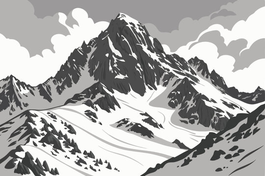 103 detailed digital art of a snowy mountain, dramatic lighting, beautiful clouds, cinematic composition, intricate details, epic landscape, natural beauty, fantasy environment, highly detailed, hyper